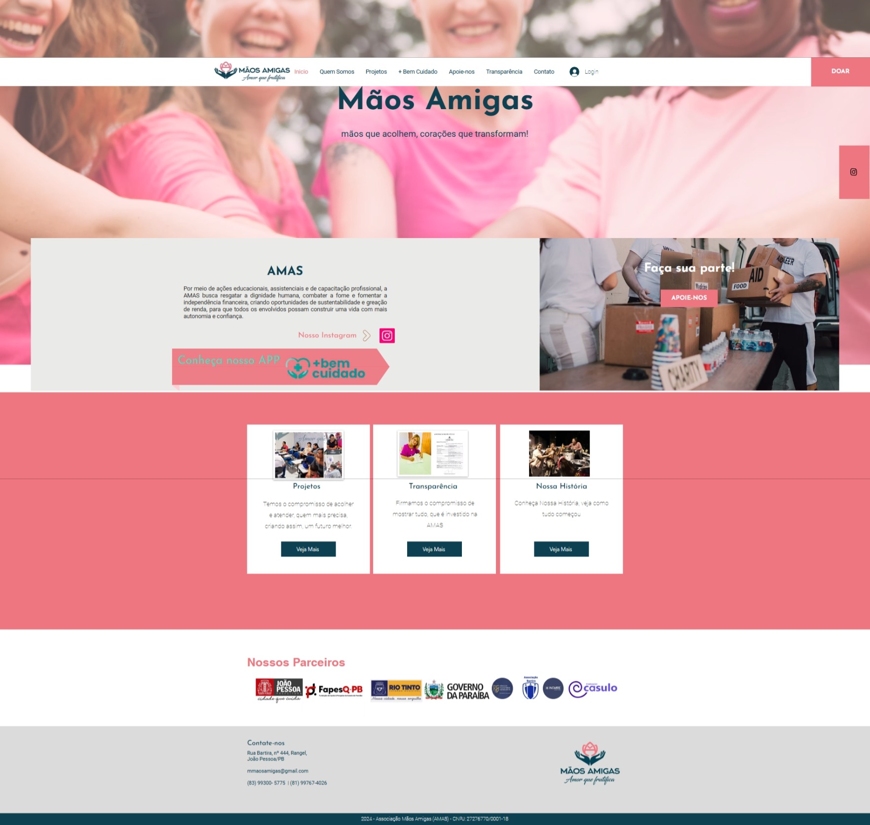 Site AMAS — Página inicial